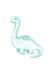 Cute watercolor dinosaur 