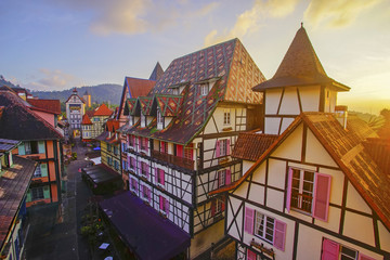 View of old French Style Public Building at, Colmar Bukit Tinggi During Sunrise.