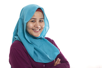 Muslim Lady Smiling Friendly