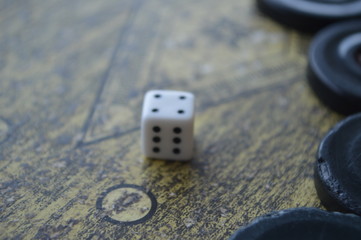 Dice on the backgammon