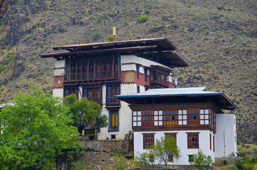 Tachog Lhakhang Dzong temple located near Iron Chain Bridge. Paro