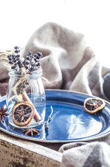 autumn home decor on a plate