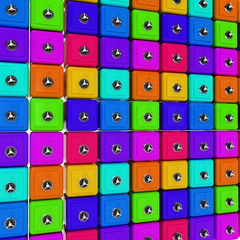 Fototapeta premium Many colorful safes. 3d render