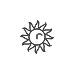 Sun outline icon. linear style sign for mobile concept and web design. Star line vector icon. Symbol, logo illustration. Pixel perfect vector graphics