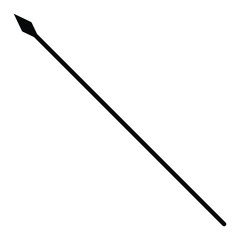 A black and white silhouette vector of a spear
