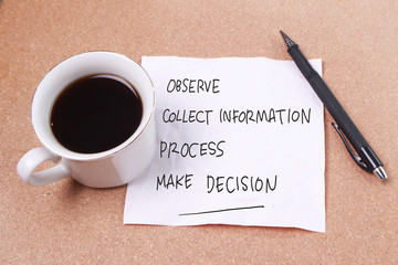 Observe Information Decision, Motivational Words Quotes Concept