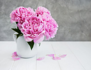 Pink peony flowers