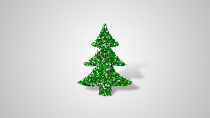 Christmas tree greeting illustration card animation