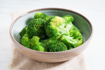 Fresh steamed broccoli