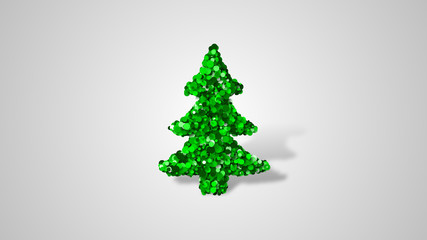 Christmas tree greeting illustration card animation