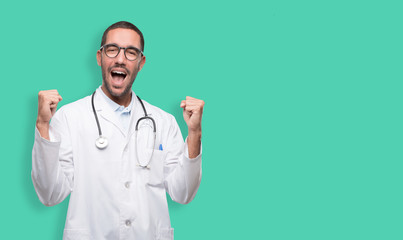 Winner young doctor celebrating