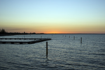 Obraz premium Sunset viewed from Jetty, Busselton, WA, Australia
