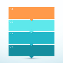 4 Step Arrow List Colorful Banners Infographic Diagram