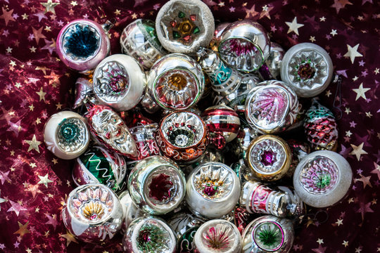 Sch&ouml;ne alte Christbaumkugeln aus Lauscha, Handarbeit