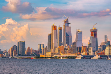 Obraz premium Manhattan downtown skyline with urban skyscrapers over Hudson river ,Manhattan Skyline