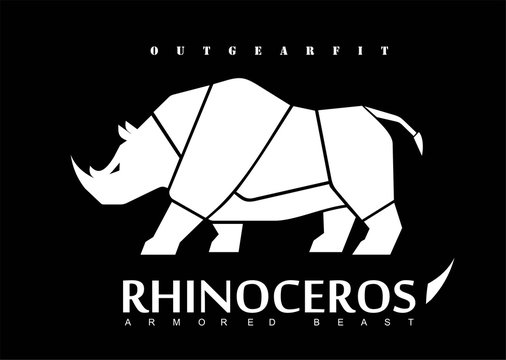 Rhino, white rhinoceros.