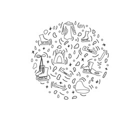 Figure skating concept. Vector illustration.