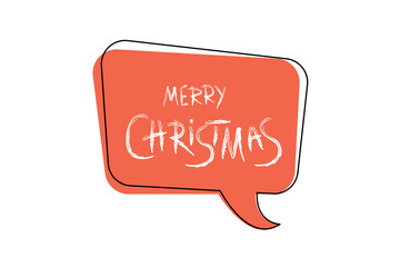 Merry Christmas brush handwritten lettering. Vector illustration.