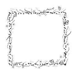 Flowers composition in doodle style. Vector ilustration.