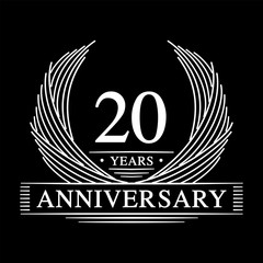 Fototapeta premium 20 years design template. 20th anniversary. Vector and illustration. 