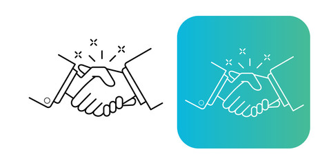 Handshake line icon. Partnership and agreement symbol and gradient style.