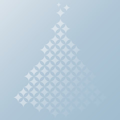 Christmas snowflake tree icon and sign design on pale blue background