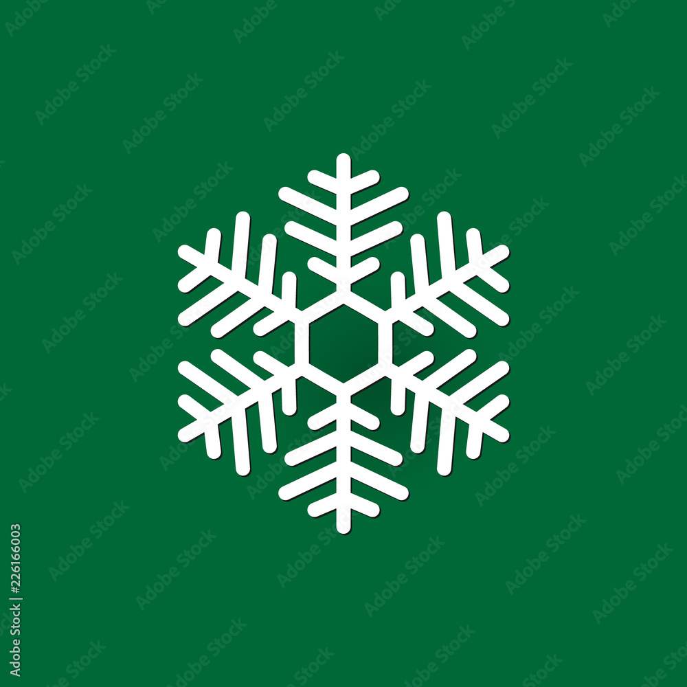 Poster christmas snowflake icon and sign design on red and green background
