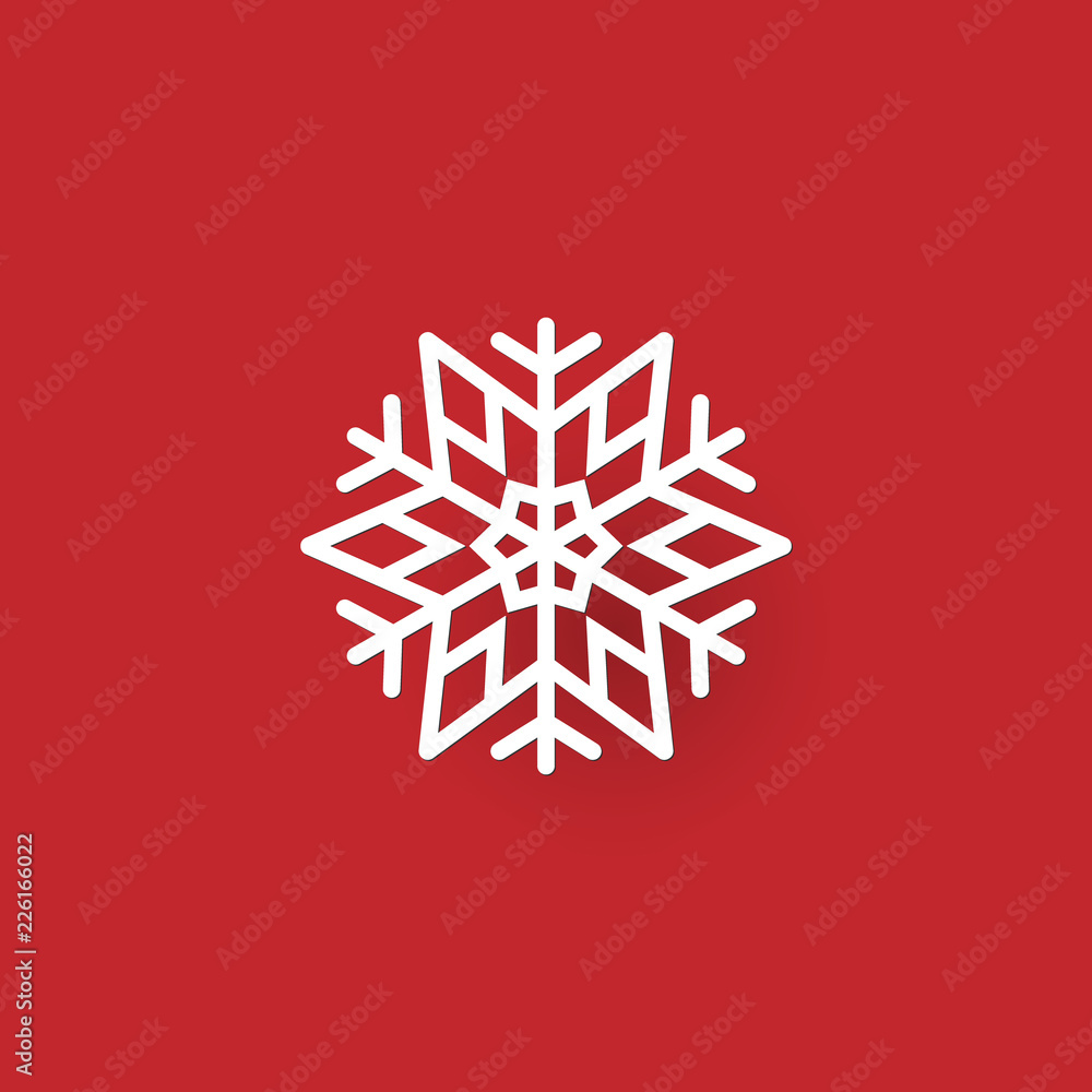 Poster christmas snowflake icon and sign design on red and green background