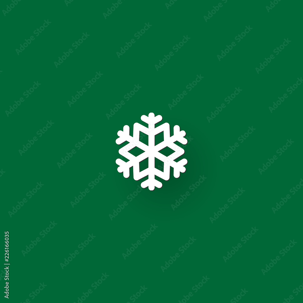 Poster christmas snowflake icon and sign design on red and green background