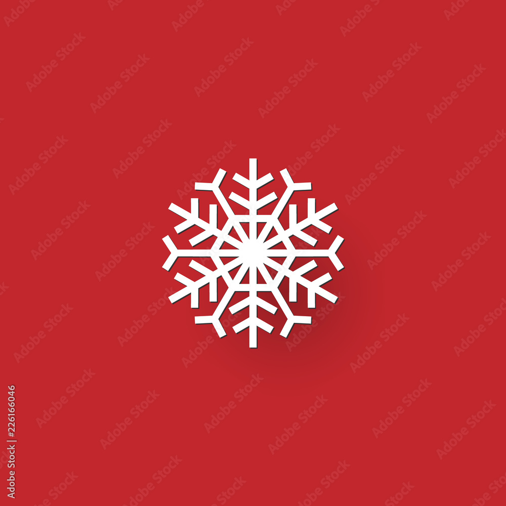 Poster christmas snowflake icon and sign design on red and green background