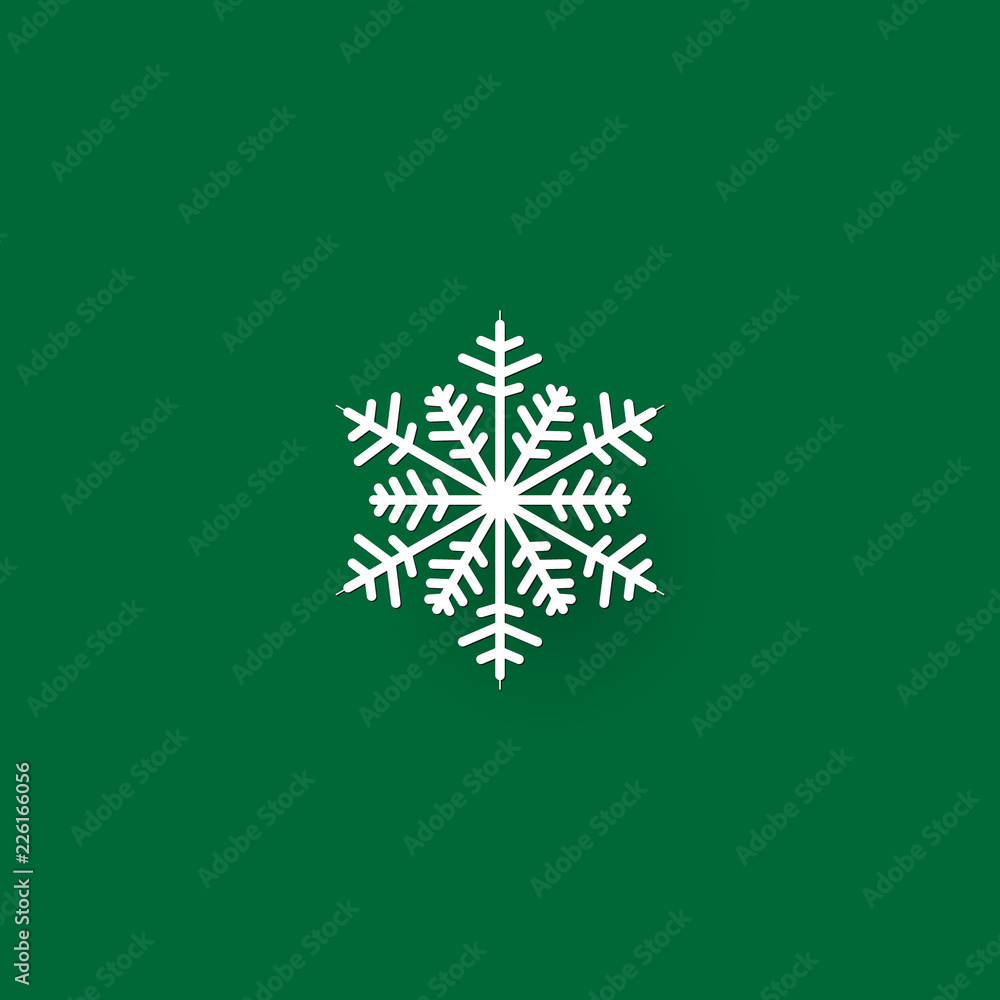 Poster christmas snowflake icon and sign design on red and green background