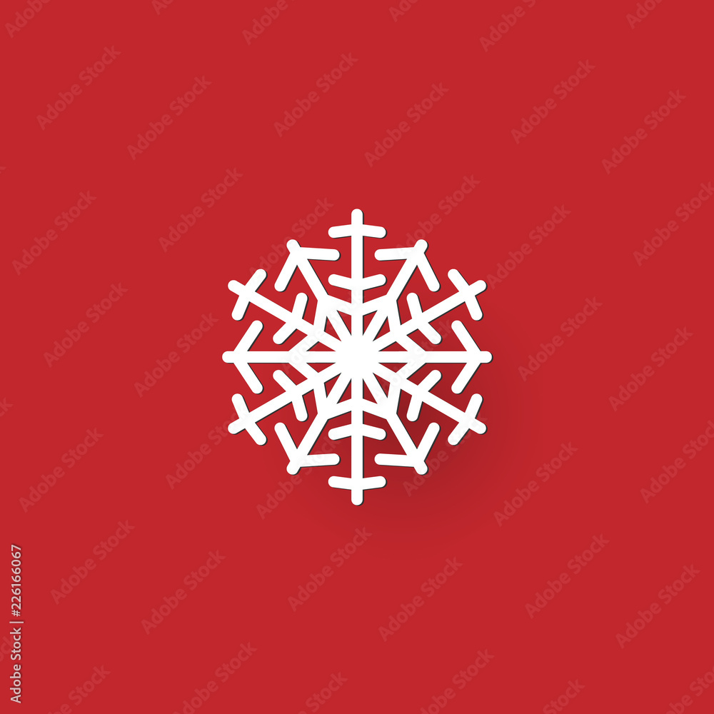 Poster christmas snowflake icon and sign design on red and green background
