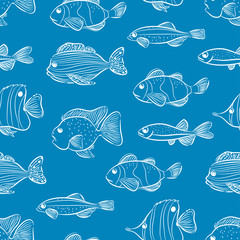 seamless different fishes