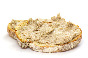 slice of pork pie on a white background
