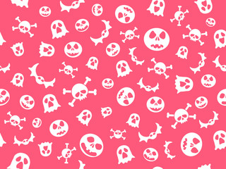 texture halloween white pink repeats seamless skull ghost bat pumpkin