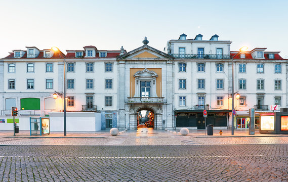 Rossio Square In Lisbon Portugal