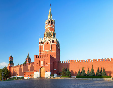 Kremlin wall with tower, Russia - Moscow red square
