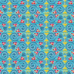 Fototapeta premium seamless flowers and swirls