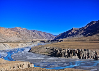 dried river bed in the mountains