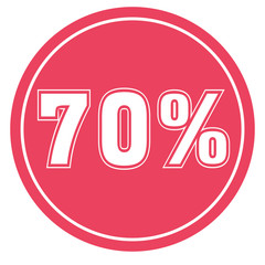70 % Percent Discount, Sale Up, Special Offer, Trade off, Promotion concept