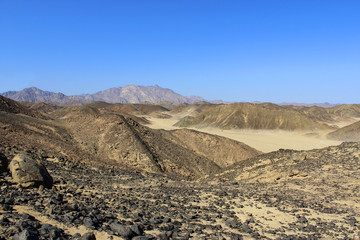 The mountains in the desert