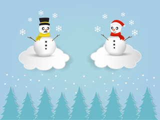 appy snowmans on cloud