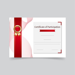 Blank Certificate of Internship template design with golden badge.