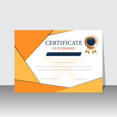 Certificate of Internship, best award template design with space of your text.