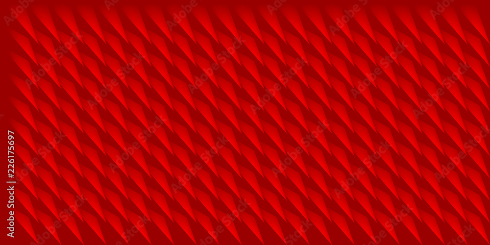 Poster volume realistic vector triangles texture, red geometric pattern, design background for you projects