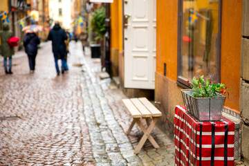 European old town city street. Stockholm