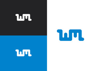 MW logo element, letter MW icon vector