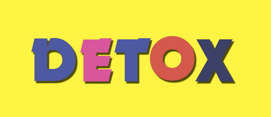 Detox Multicolor letters. Logo Banner