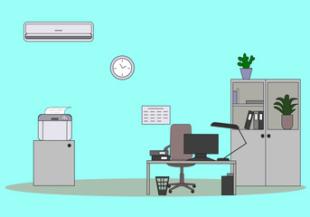 Office workplace. Vector illustration