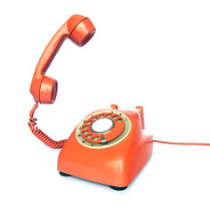 vintage phone of the hook